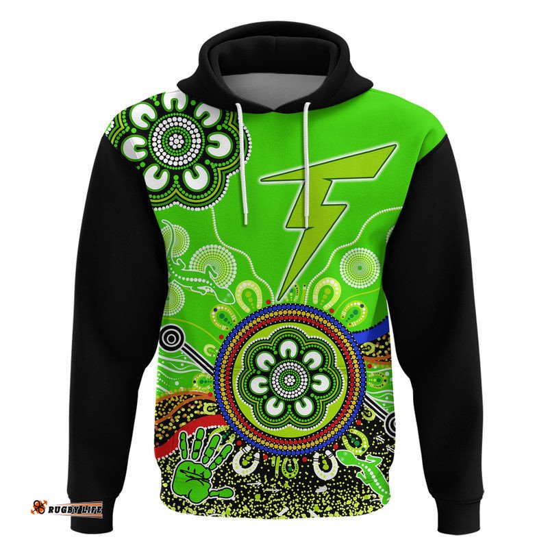 custom personalised sydney thunder zip up and pullover hoodie cricket indigenous aboriginal lizard version