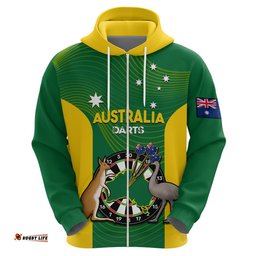 australia darts national color mix kangaroo and emu hoodie