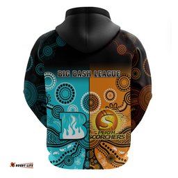 perth scorchers and brisbane heat cricket hoodie aboriginal art