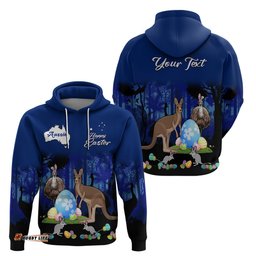 custom personalised australia kangaroo emu and bilby happy easter day hoodie