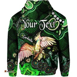 custom personalised australian astrology zip up and pullover hoodie libra cockatoo glider zodiac aboriginal vibes green