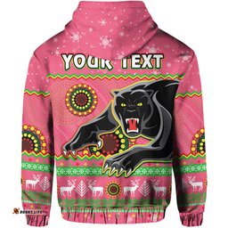custom personalised panthers christmas hoodie aboriginal pattern penrith pink version