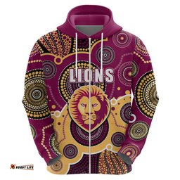 custom personalised and number lions afl hoodie aboriginal patterns
