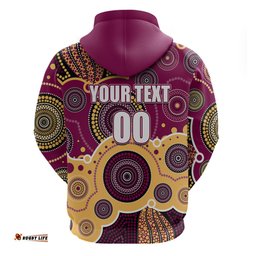 custom personalised and number lions afl hoodie aboriginal patterns