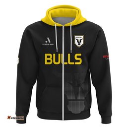 macarthur soccer zip up and pullover hoodie bulls black and gold