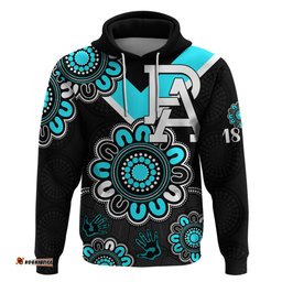 custom personalised afl port adelaide power 1870 aboriginal hoodie