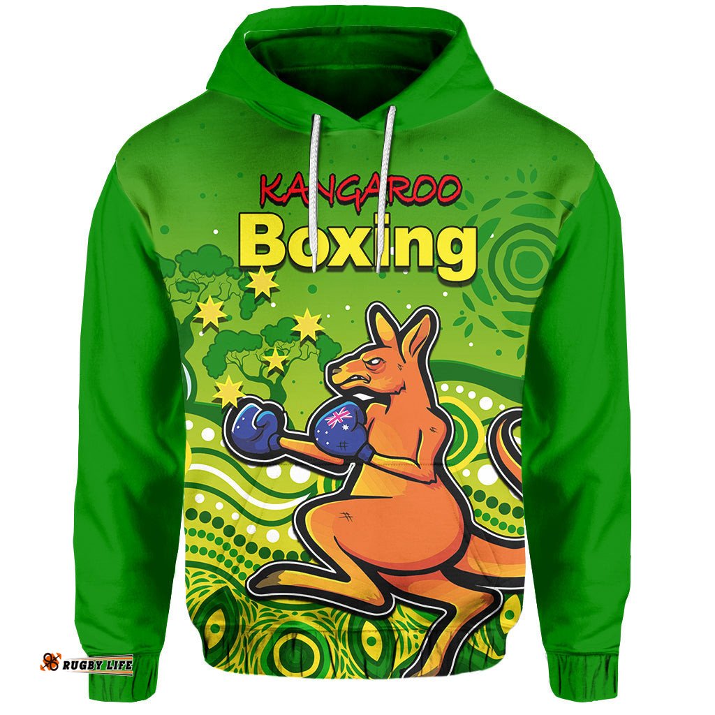 custom personalised kangaroo boxing hoodie aboriginal