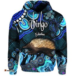 custom personalised australian astrology zip up and pullover hoodie virgo echidna zodiac aboriginal vibes blue