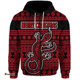 custom personalised australian lizard christmas vibe with aboriginal dot painting style zip up and pullover hoodie