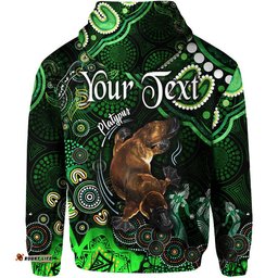 custom personalised australian astrology zip up and pullover hoodie pisces platypus zodiac aboriginal vibes green