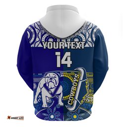 custom text and number bulldogs and cowboys rugby hoodie together indigenous