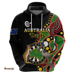 australia darts indigenous art mix kangaroo and emu hoodie