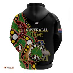 australia darts indigenous art mix kangaroo and emu hoodie