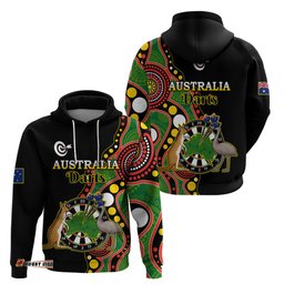australia darts indigenous art mix kangaroo and emu hoodie