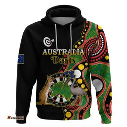 australia darts indigenous art mix kangaroo and emu hoodie