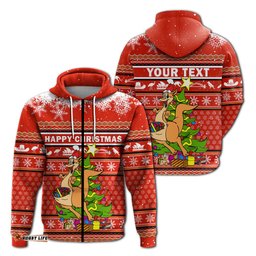 custom personalised australia christmas kangaroo aboriginal pattern hoodie
