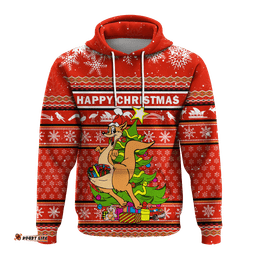 custom personalised australia christmas kangaroo aboriginal pattern hoodie