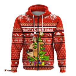 custom personalised australia christmas kangaroo aboriginal pattern hoodie