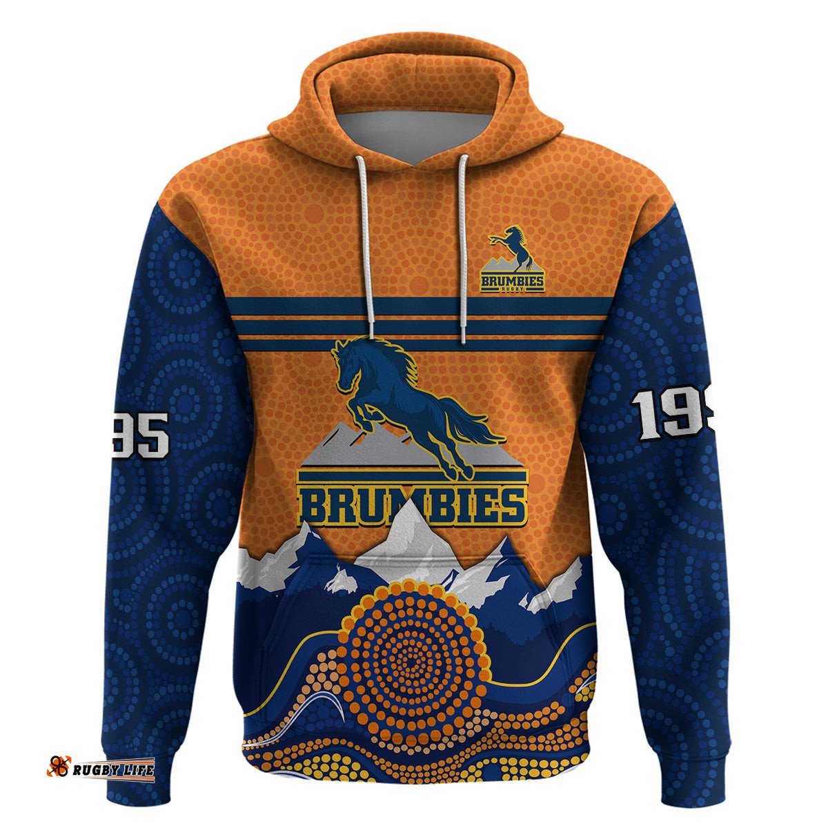 brumbies rugby 1995 super indigenous version hoodie