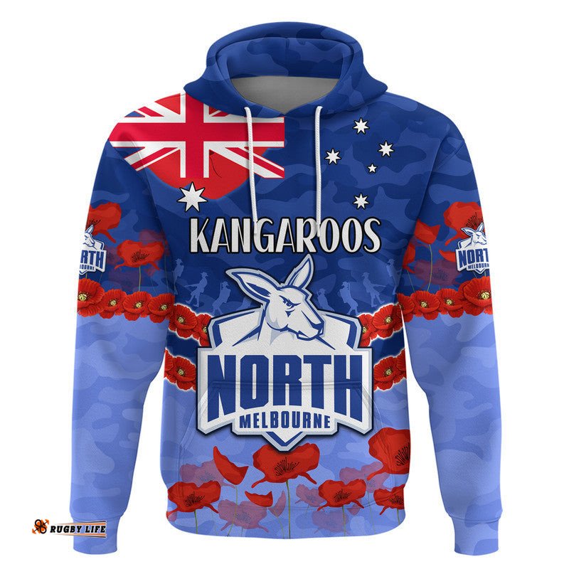 kangaroos football anzac zip up and pullover hoodie lest we forget