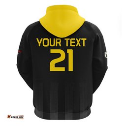 custom personalised macarthur soccer zip up and pullover hoodie bulls black and gold