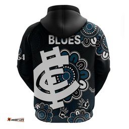 afl carlton blues 1864 aboriginal hoodie