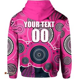 custom personalised and number cowboys rugby hoodie aboriginal pink jersey