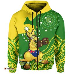 australia hoodie boxing kangaroo indigenous national color art
