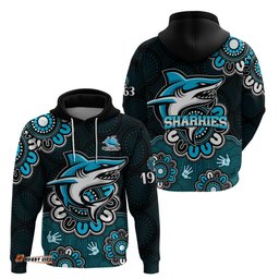nrl cronulla sutherland sharks rugby sharkies 1963 aboriginal hoodie