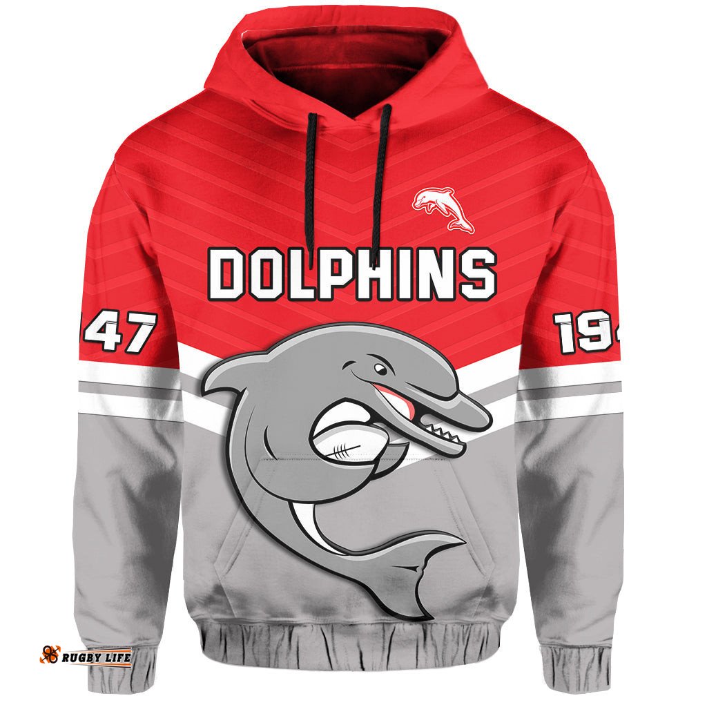 custom text and number dolphins rugby hoodie sporty style ver02