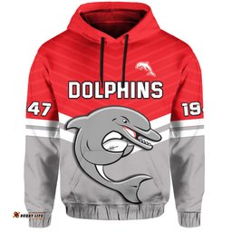 custom text and number dolphins rugby hoodie sporty style ver02