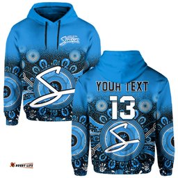 custom text and number adelaide strikers hoodie aboriginal sunshine