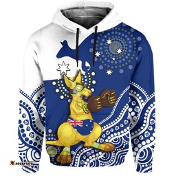 australia hoodie boxing kangaroo indigenous flag color art