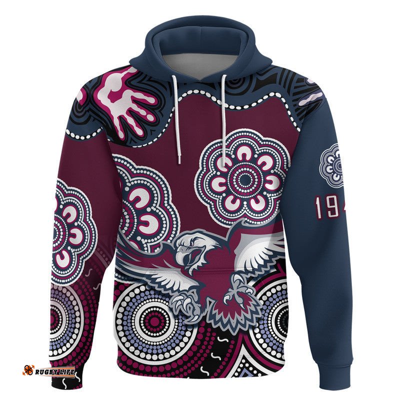 sea eagles rugby zip up and pullover hoodie simple aboriginal 1946