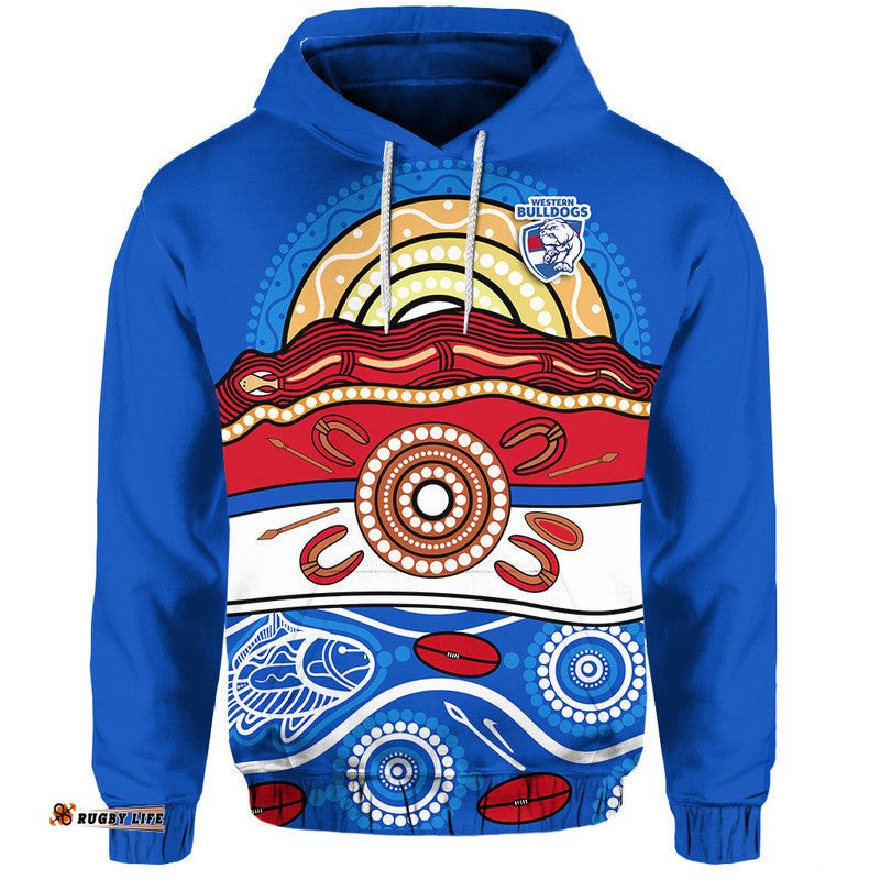 western bulldogs aboriginal football zip up and pullover hoodie simple style