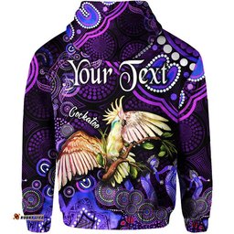 custom personalised australian astrology zip up and pullover hoodie libra cockatoo glider zodiac aboriginal vibes purple