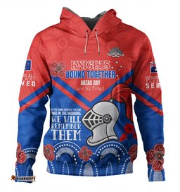 australia newcastle anzac custom hoodie knights bound together hoodie
