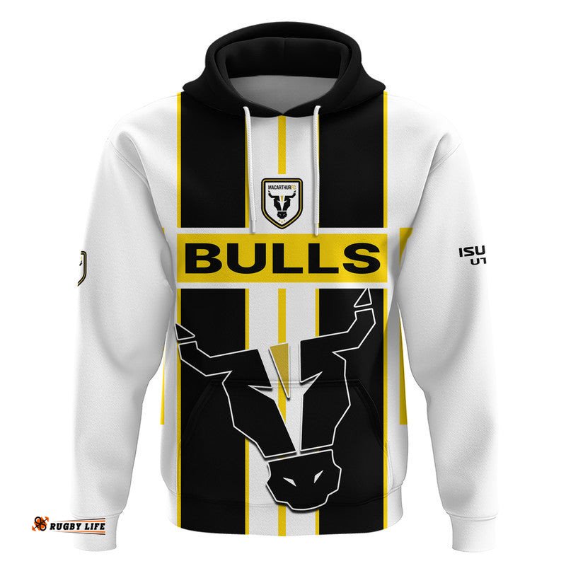 custom personalised macarthur soccer zip up and pullover hoodie bulls mascot