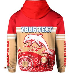 custom personalised dolphins rugby hoodie aboriginal simple