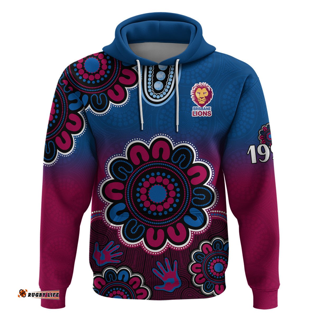 custom personalised afl brisbane lions 1996 aboriginal hoodie
