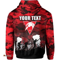 custom personalised afl anzac day hoodie swans army style