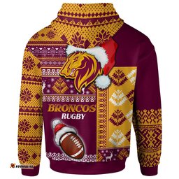 broncos rugby hoodie custom christmas snowflakes broncos mascot hoodie