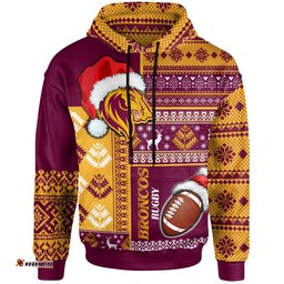 broncos rugby hoodie custom christmas snowflakes broncos mascot hoodie