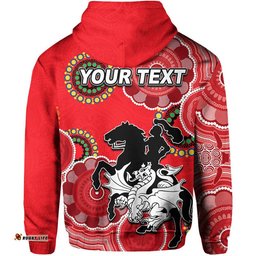 custom personalised dragons rugby aboriginal vibe hoodie red