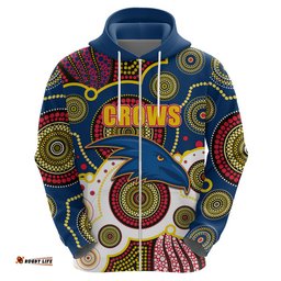 custom personalised and number crows afl hoodie aboriginal patterns