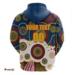 custom personalised and number crows afl hoodie aboriginal patterns