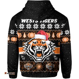 wests tigers christmas hoodie aboriginal art merry xmas