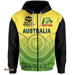 custom personalised and number australia cricket mens t20 world cup hoodie