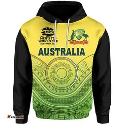 custom personalised and number australia cricket mens t20 world cup hoodie
