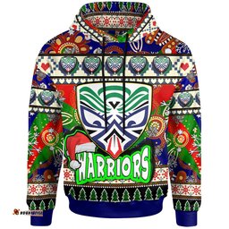 warriors rugby christmas hoodie custom xmas warriors christmas balls snowflake with aboriginal patterns hoodie